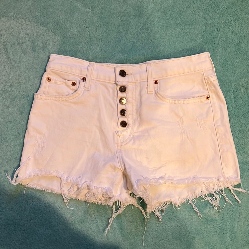 white denim shorts